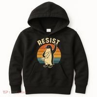 Penguin Resist Protest Against Tariffs Kids Hoodie thumb 0