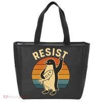 Penguin Resist Protest Against Tariffs Tote Bag thumb 0
