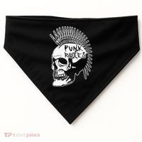 Punk Rock Rules Heavy Metal Skull Punker Rocker Mohawk Music USA-Made Doggie Bandana thumb 0