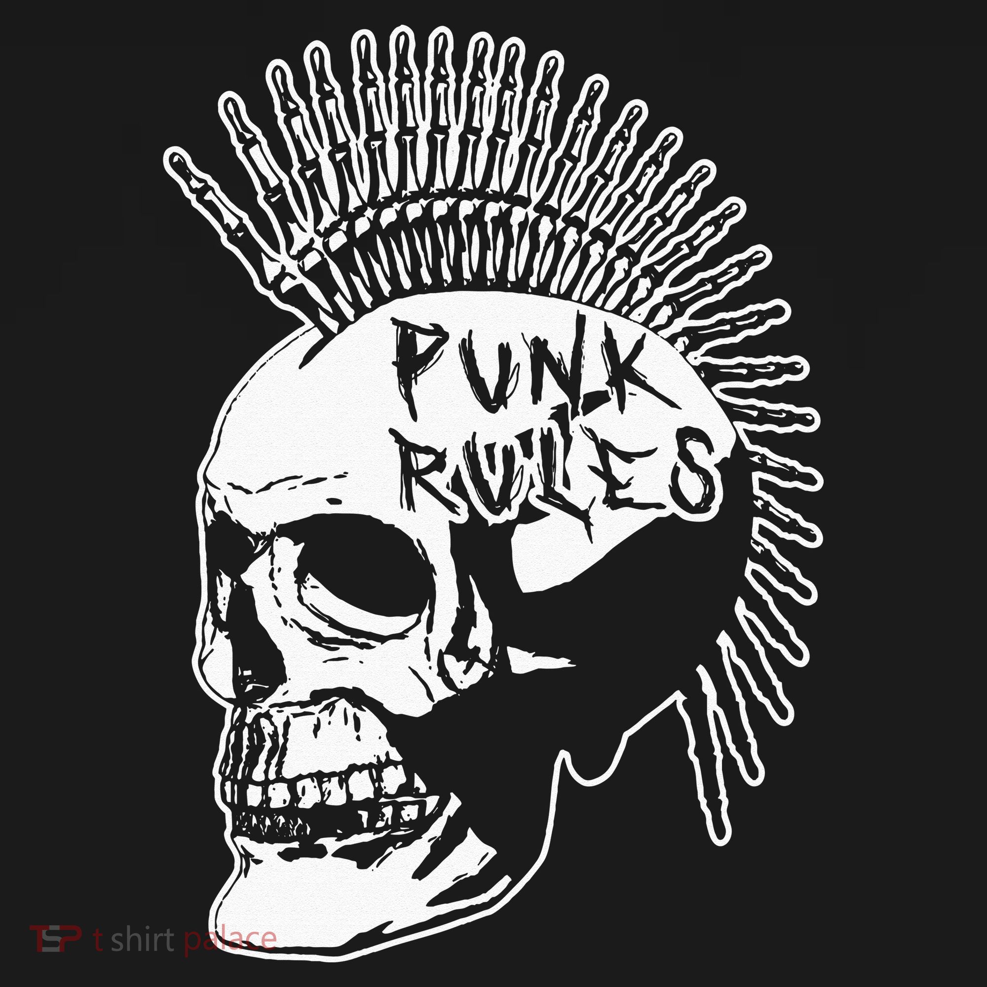 Punk Rock Rules Heavy Metal Skull Punker Rocker Mohawk Music Apron