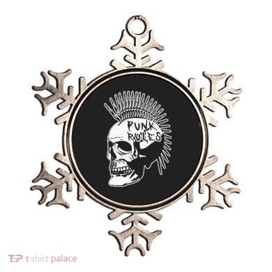 Punk Rock Rules Heavy Metal Skull Punker Rocker Mohawk Music Ornament