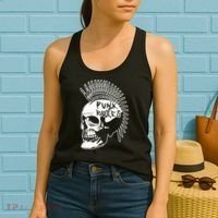 Punk Rock Rules Heavy Metal Skull Punker Rocker Mohawk Music Women's Tank Top thumb 2