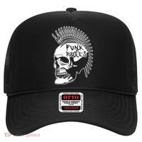 Punk Rock Rules Heavy Metal Skull Punker Rocker Mohawk Music Hat thumb 0