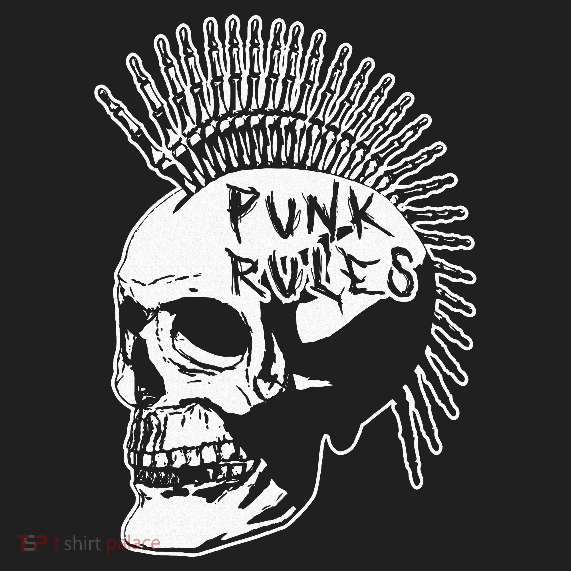 Punk Rock Rules Heavy Metal Skull Punker Rocker Mohawk Music Hat