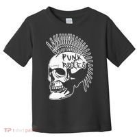 Punk Rock Rules Heavy Metal Skull Punker Rocker Mohawk Music Toddler T-Shirt thumb 0
