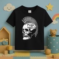 Punk Rock Rules Heavy Metal Skull Punker Rocker Mohawk Music Toddler T-Shirt thumb 3