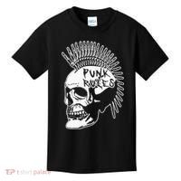 Punk Rock Rules Heavy Metal Skull Punker Rocker Mohawk Music Kids T-Shirt thumb 0