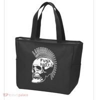 Punk Rock Rules Heavy Metal Skull Punker Rocker Mohawk Music Tote Bag thumb 3