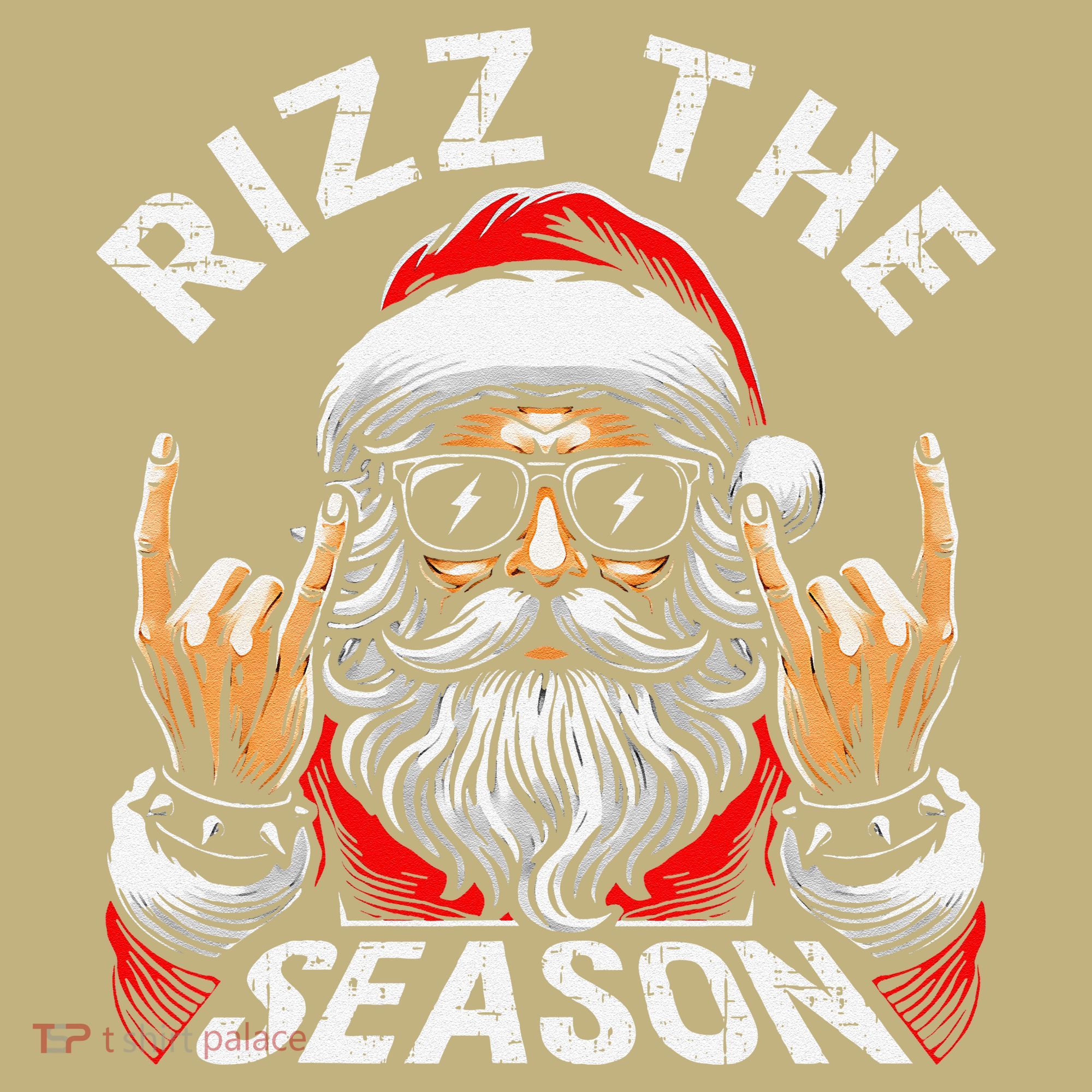 Punk Rock Retro Rizz The Season Funny Santa Clause Rizzler Long Sleeve Shirt