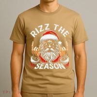 Punk Rock Retro Rizz The Season Funny Santa Clause Rizzler T-Shirt thumb 3