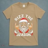 Punk Rock Retro Rizz The Season Funny Santa Clause Rizzler T-Shirt thumb 5
