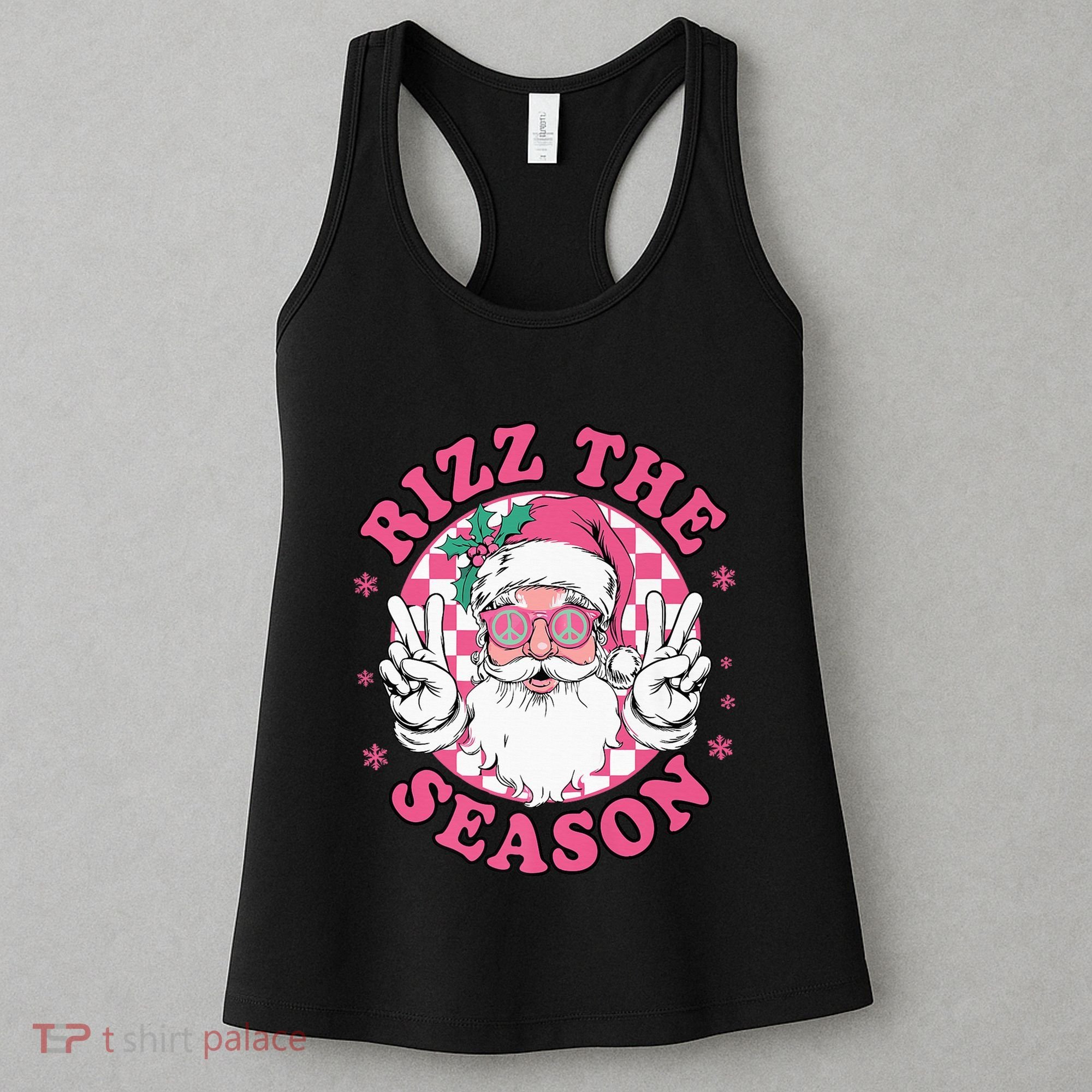 Punk Rock Retro Rizz The Season Funny Santa Clause Rizzler Women's Tank Top