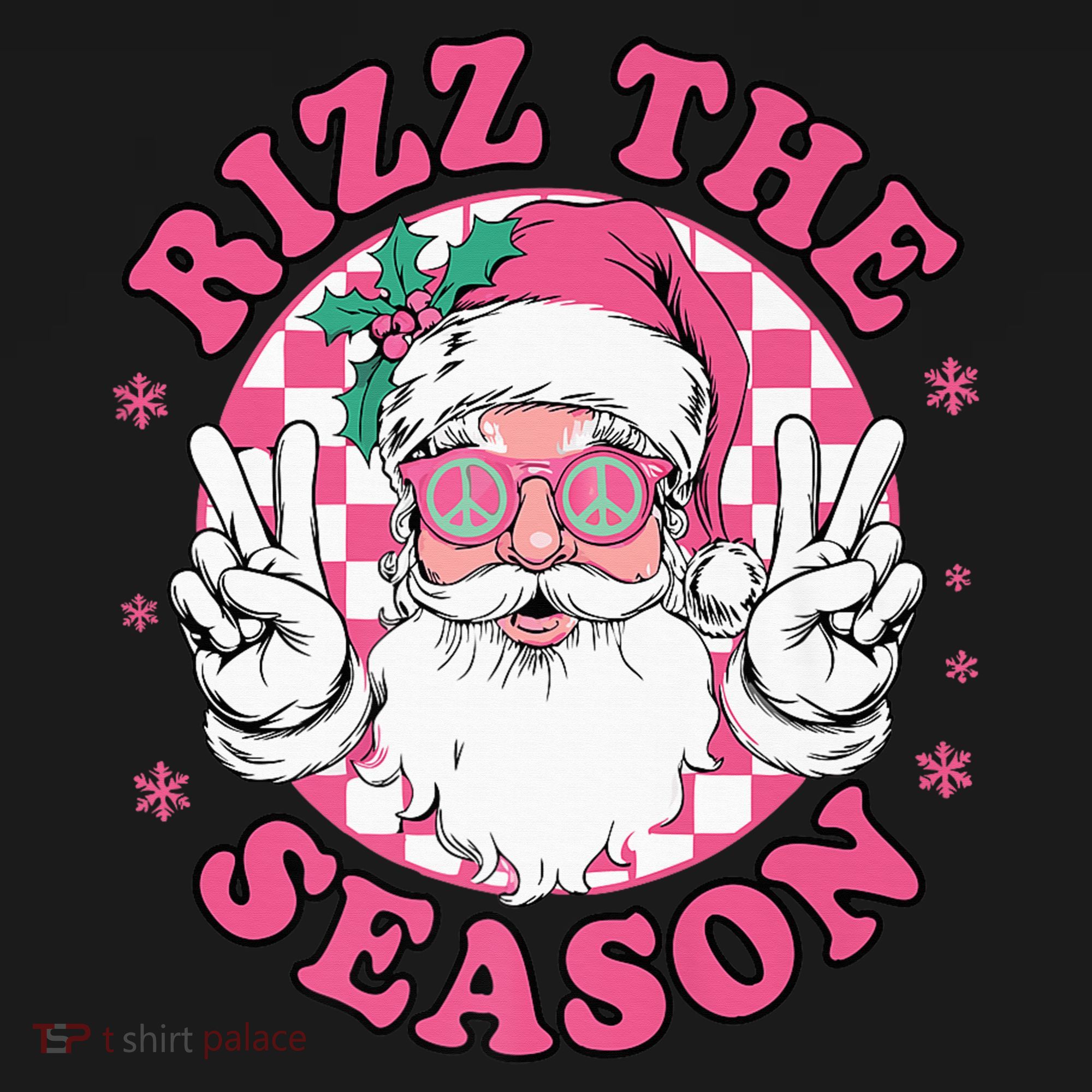Punk Rock Retro Rizz The Season Funny Santa Clause Rizzler Women's Tank Top