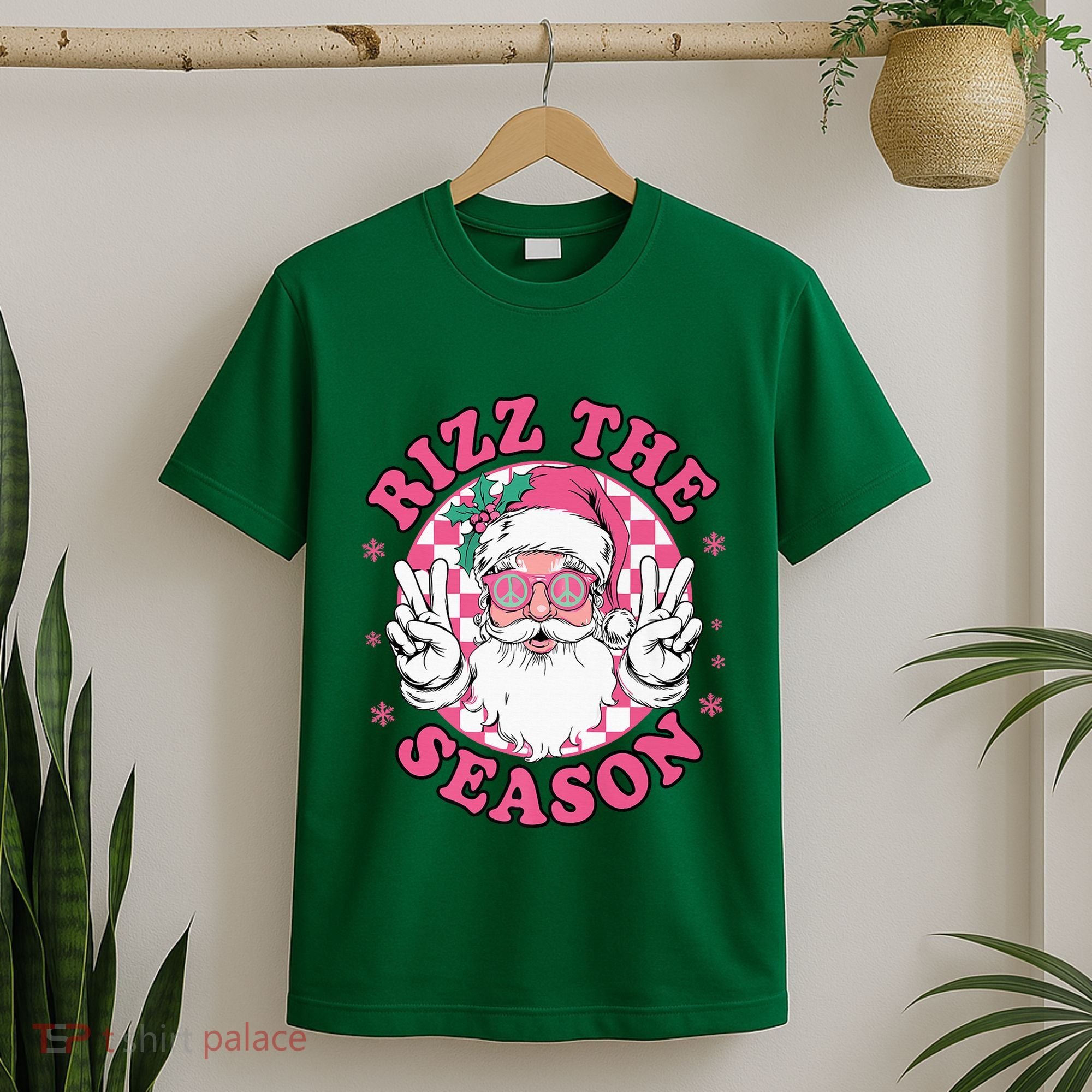 Punk Rock Retro Rizz The Season Funny Santa Clause Rizzler T-Shirt