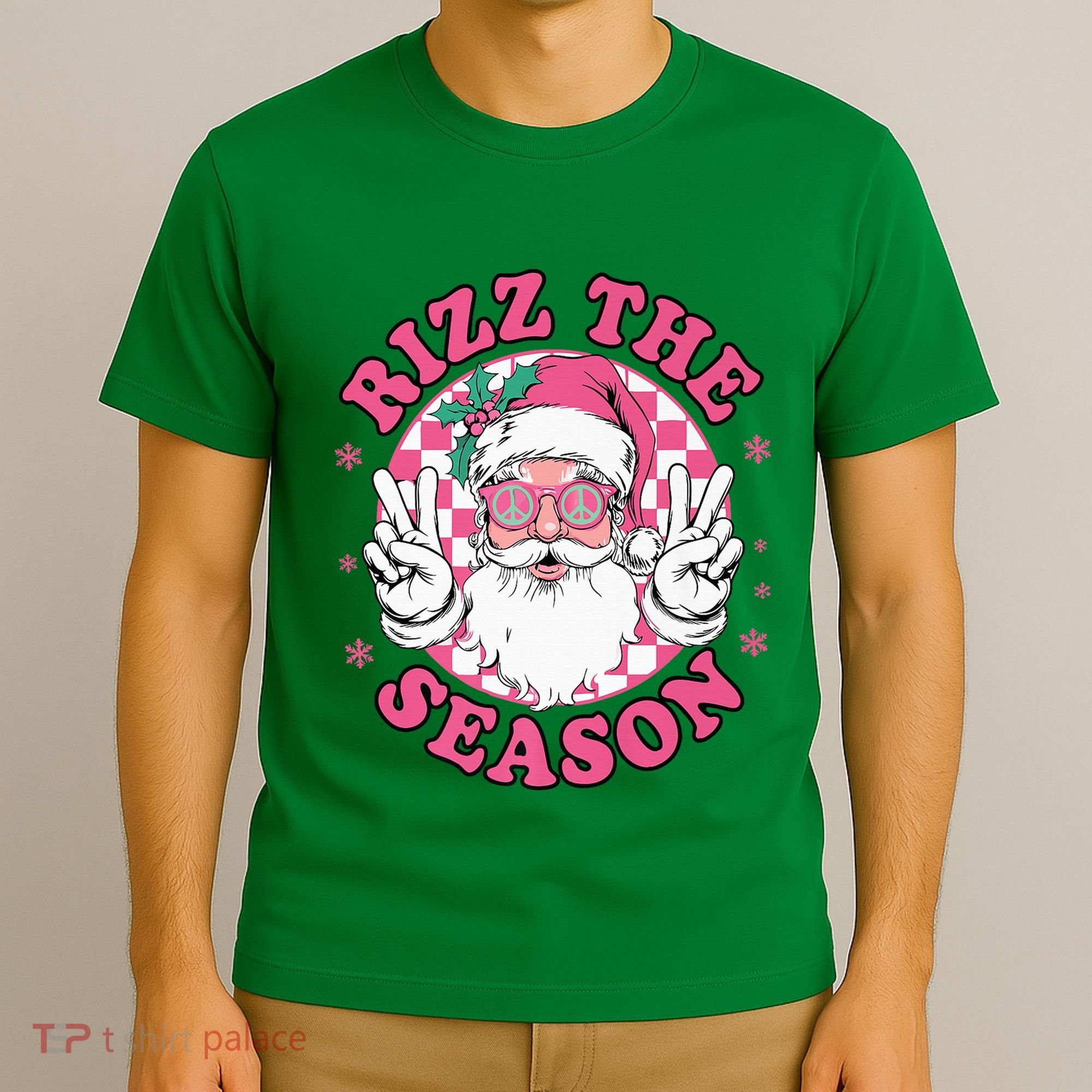 Punk Rock Retro Rizz The Season Funny Santa Clause Rizzler T-Shirt