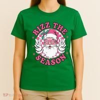 Punk Rock Retro Rizz The Season Funny Santa Clause Rizzler T-Shirt thumb 4