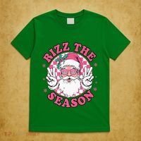 Punk Rock Retro Rizz The Season Funny Santa Clause Rizzler T-Shirt thumb 5