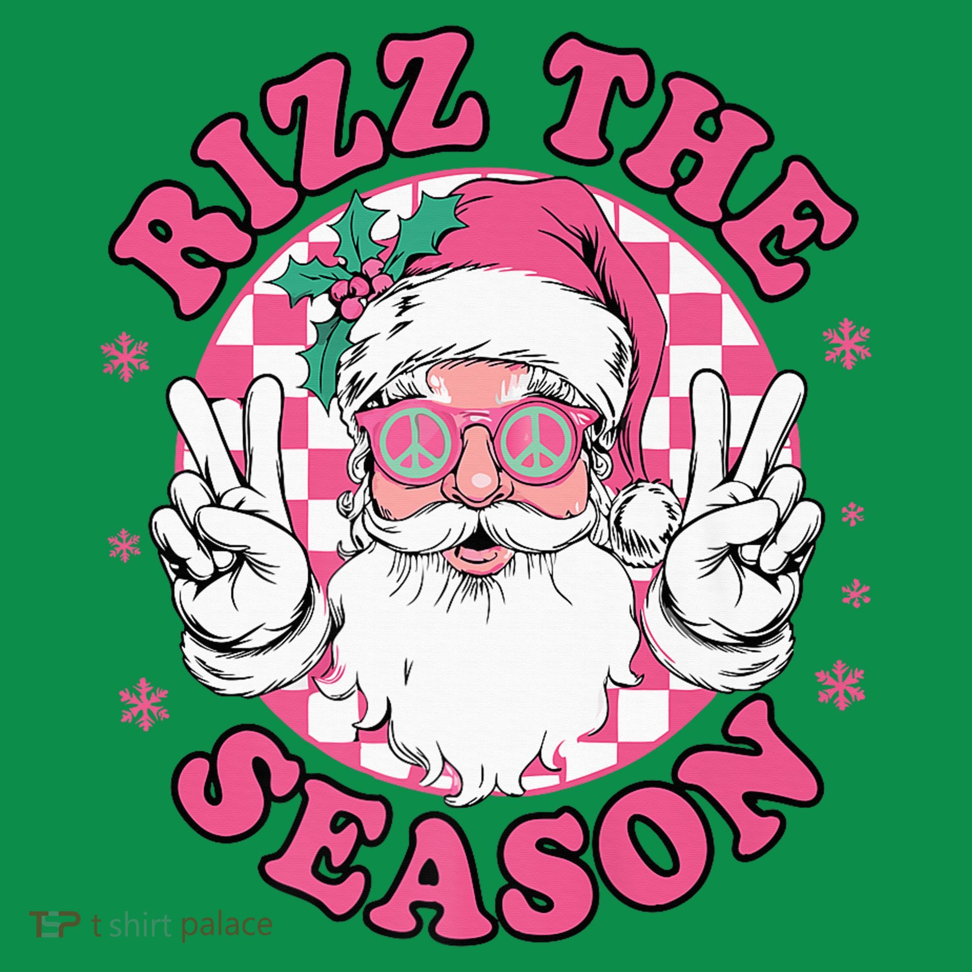 Punk Rock Retro Rizz The Season Funny Santa Clause Rizzler T-Shirt