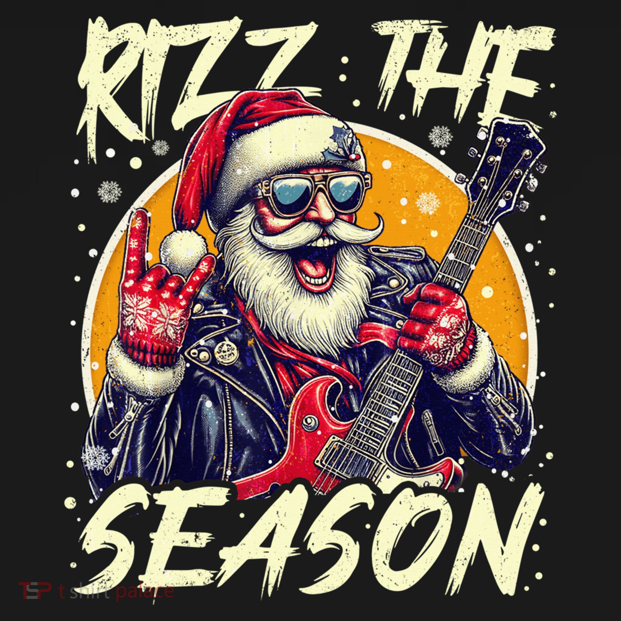 Punk Rock Retro Rizz The Season Funny Santa Clause Rizzler Apron