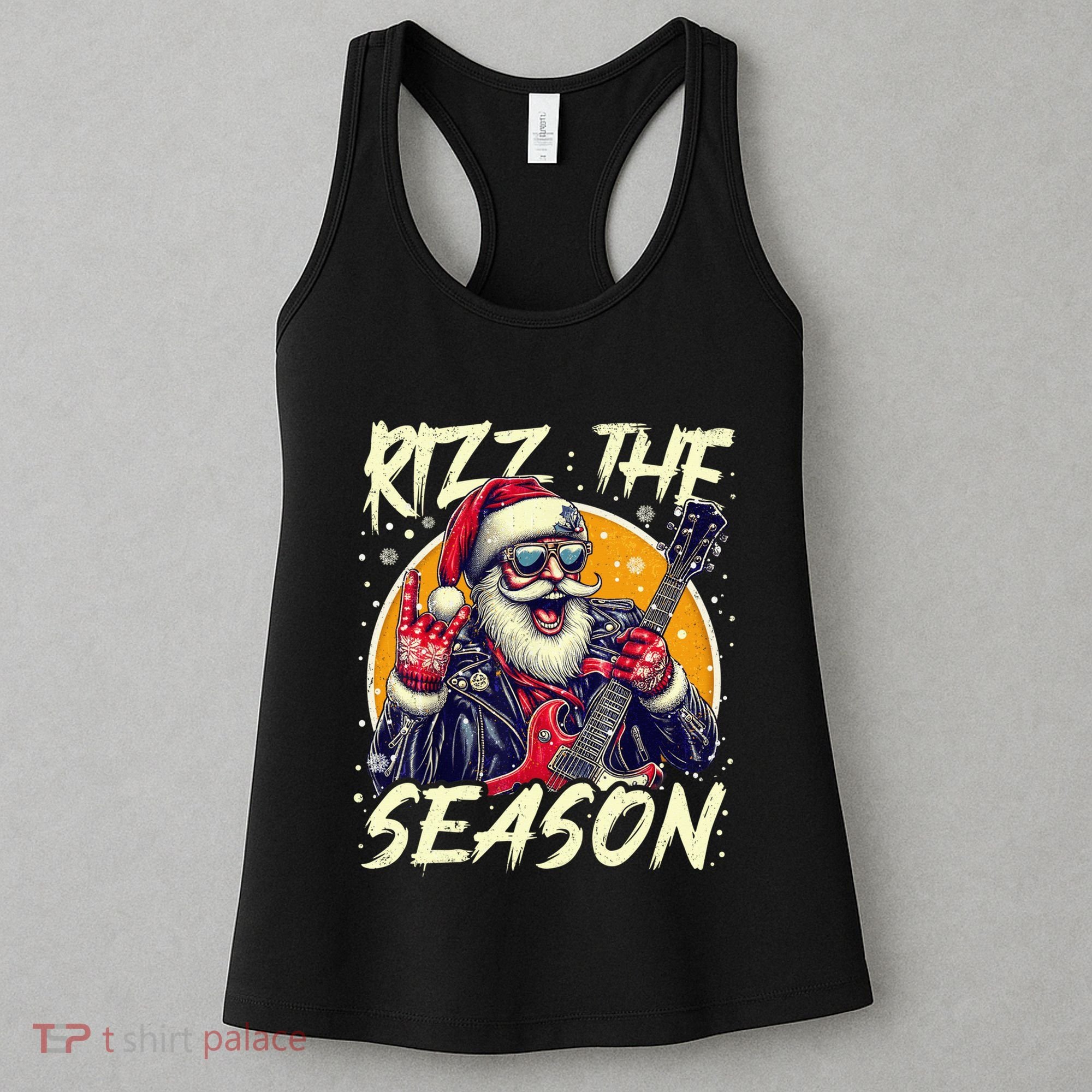 Punk Rock Retro Rizz The Season Funny Santa Clause Rizzler Women's Tank Top