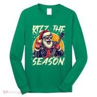 Punk Rock Retro Rizz The Season Funny Santa Clause Rizzler Long Sleeve Shirt thumb 0
