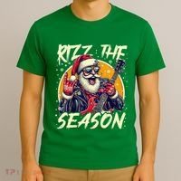 Punk Rock Retro Rizz The Season Funny Santa Clause Rizzler T-Shirt thumb 3