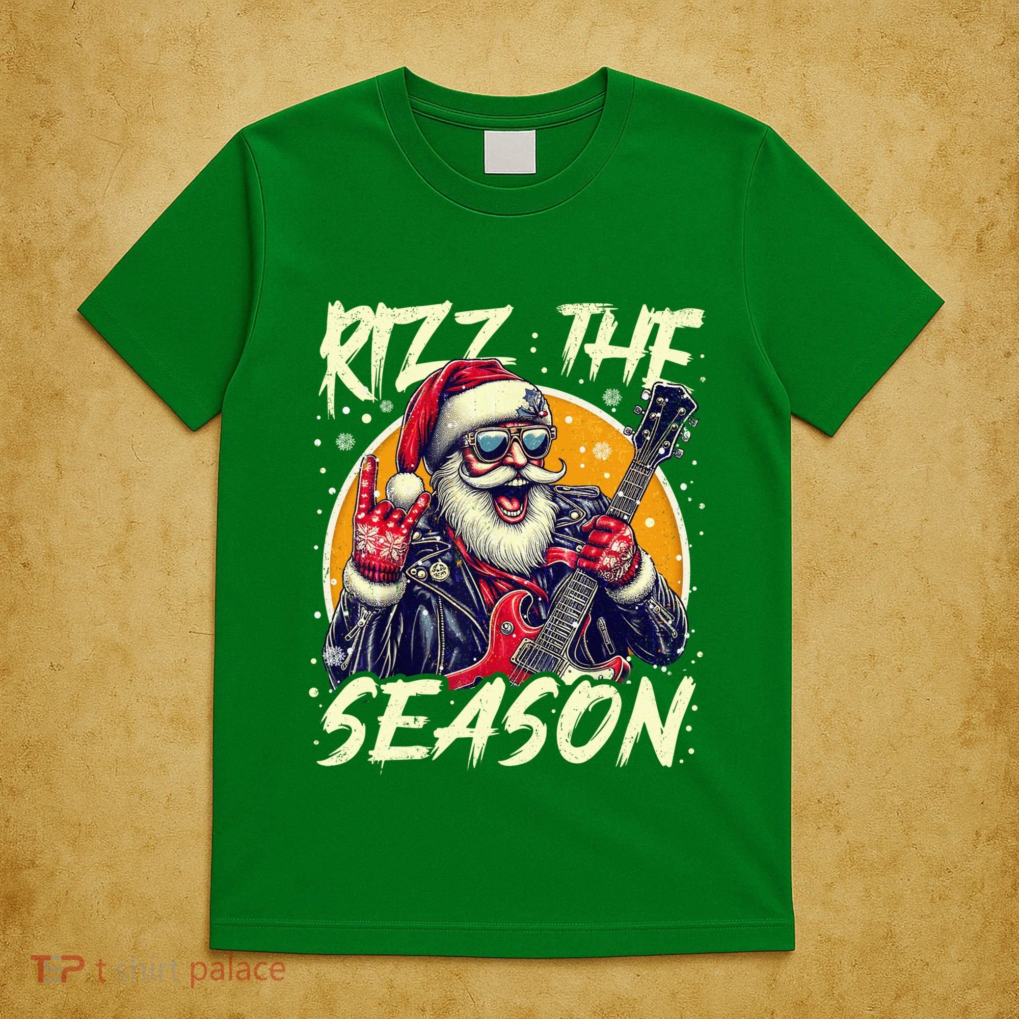 Punk Rock Retro Rizz The Season Funny Santa Clause Rizzler T-Shirt