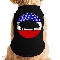 Pig Roast Retro Style Bbq Cookout American Flag Cute Gift Doggie Tank thumb 0