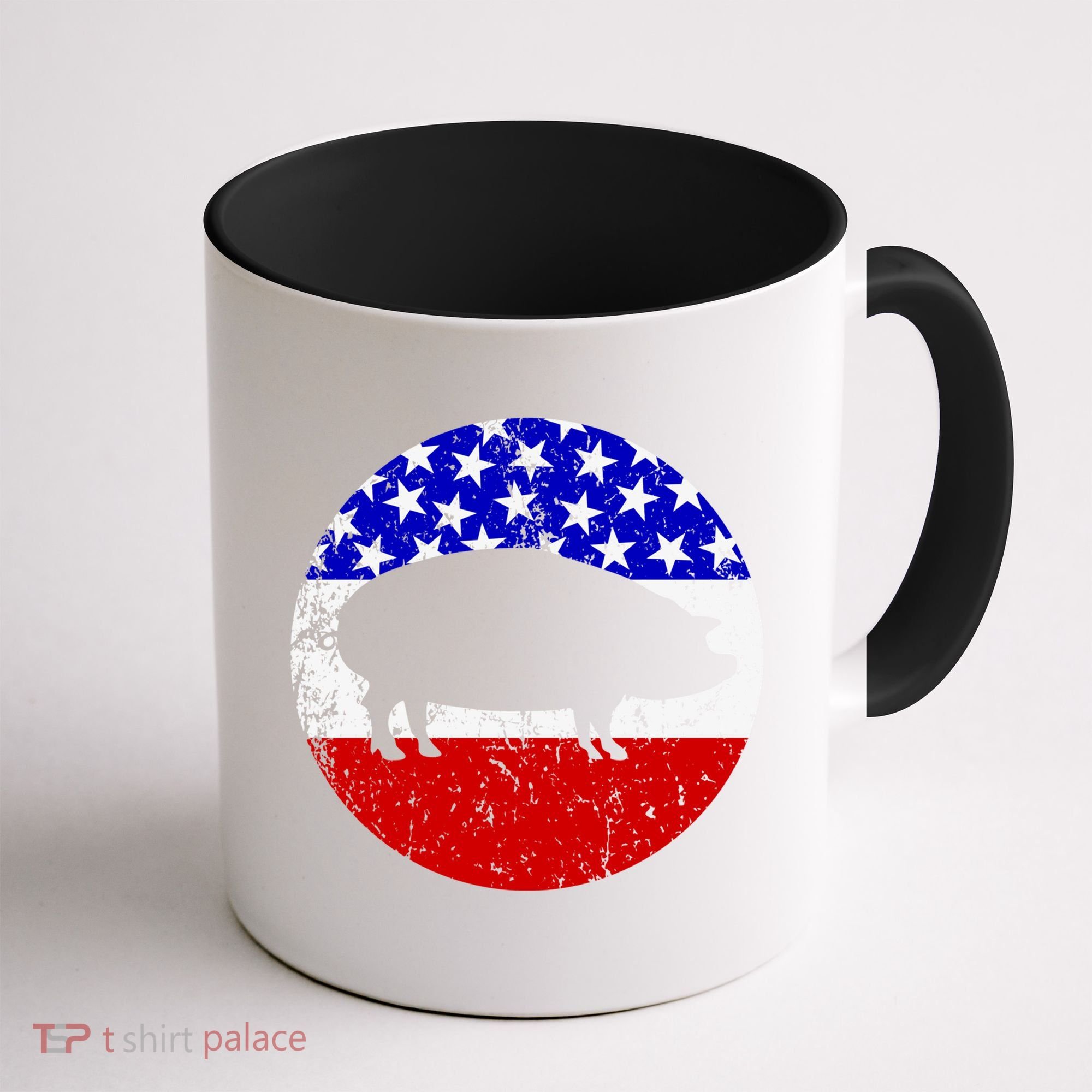 Pig Roast Retro Style Bbq Cookout American Flag Cute Gift Coffee Mug