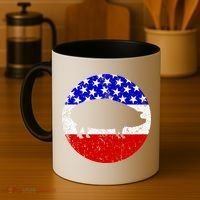 Pig Roast Retro Style Bbq Cookout American Flag Cute Gift Coffee Mug thumb 4