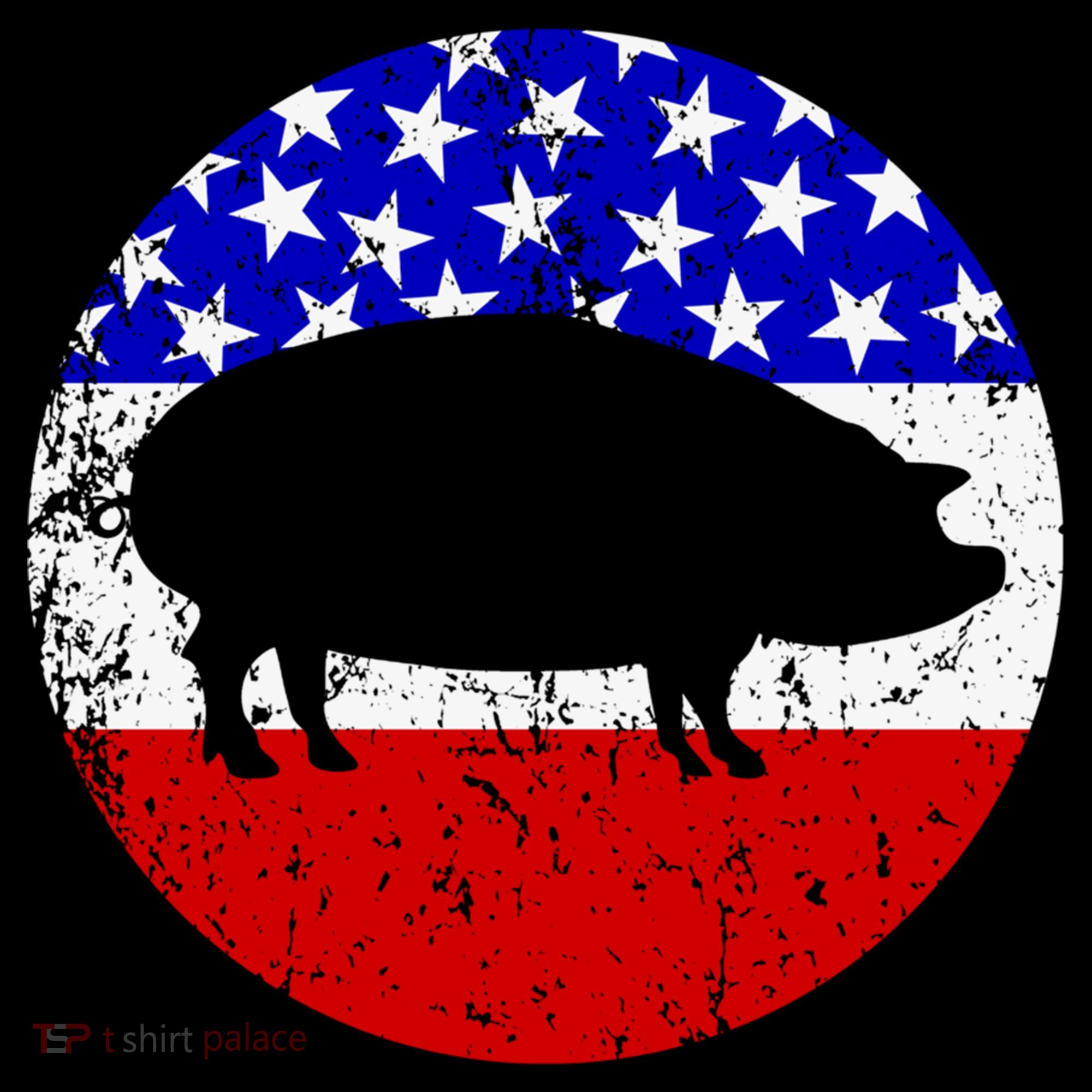 Pig Roast Retro Style Bbq Cookout American Flag Cute Gift Coffee Mug