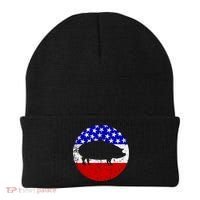 Pig Roast Retro Style Bbq Cookout American Flag Cute Gift Beanie thumb 0
