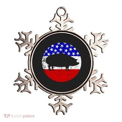 Pig Roast Retro Style Bbq Cookout American Flag Cute Gift Ornament