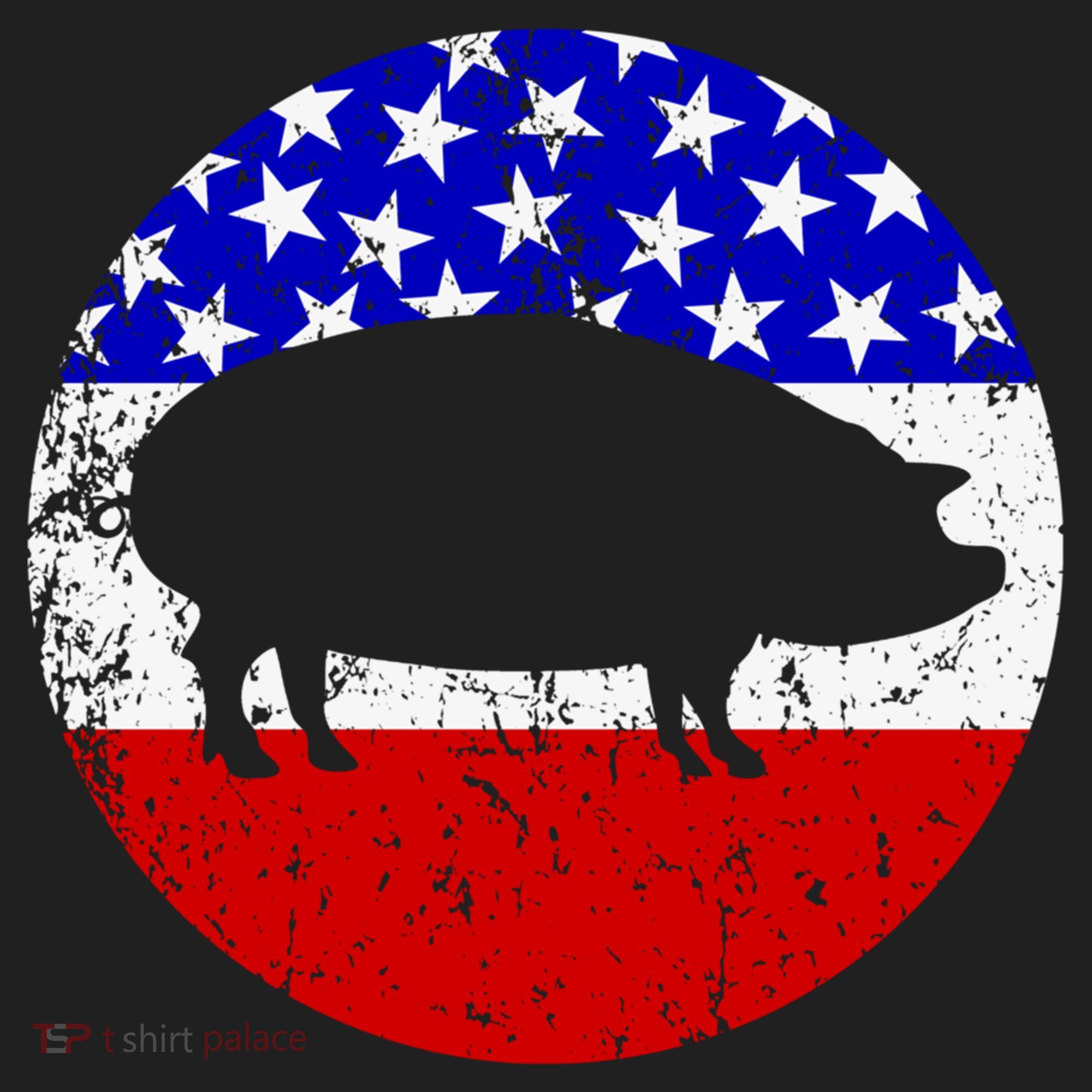Pig Roast Retro Style Bbq Cookout American Flag Cute Gift Golf Towel