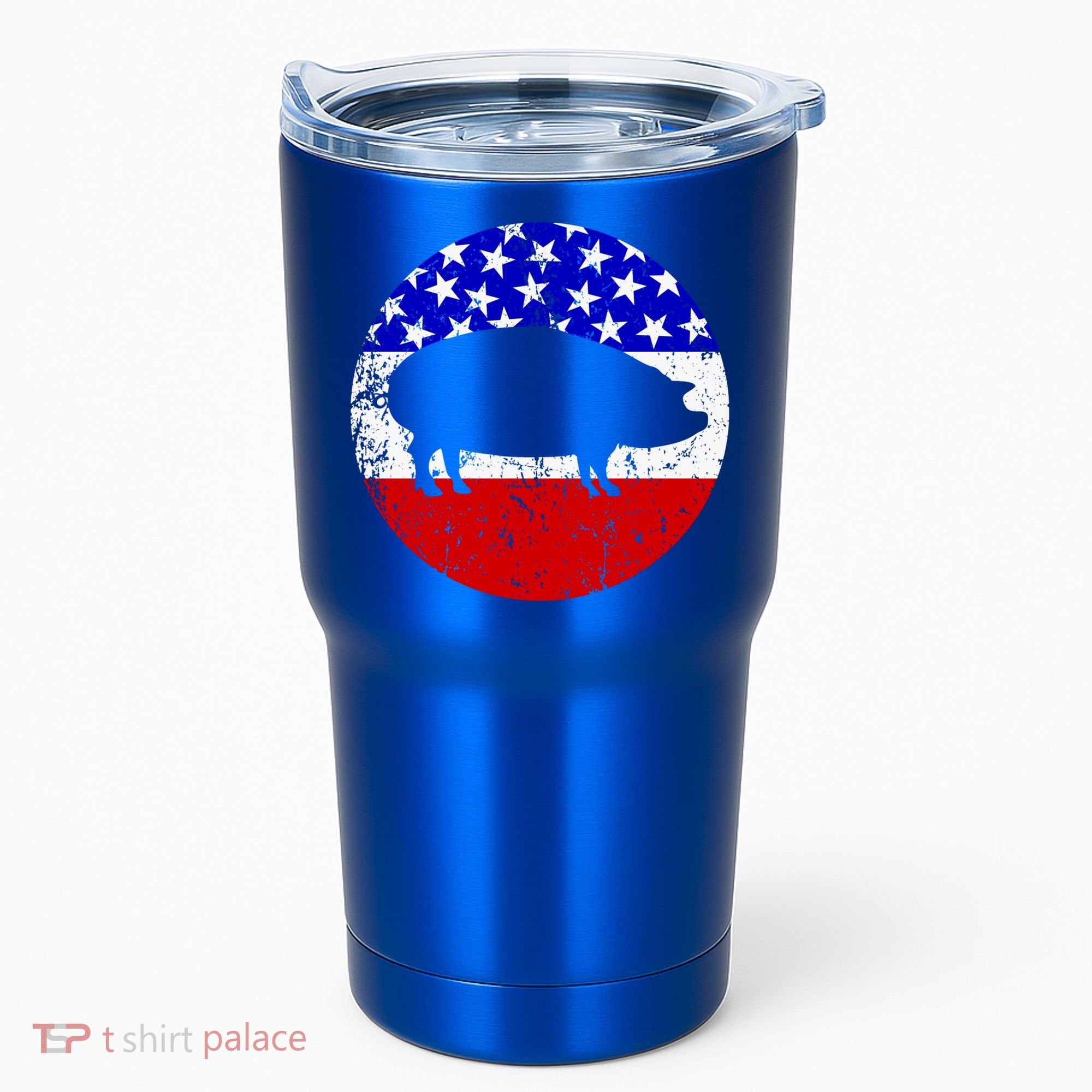 Pig Roast Retro Style Bbq Cookout American Flag Cute Gift Tumbler