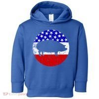 Pig Roast Retro Style Bbq Cookout American Flag Cute Gift Toddler Hoodie thumb 0