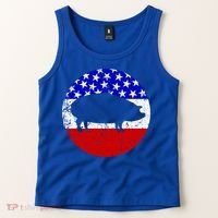 Pig Roast Retro Style Bbq Cookout American Flag Cute Gift Tank Top thumb 2