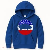 Pig Roast Retro Style Bbq Cookout American Flag Cute Gift Kids Hoodie thumb 0