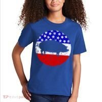 Pig Roast Retro Style Bbq Cookout American Flag Cute Gift Kids T-Shirt thumb 2