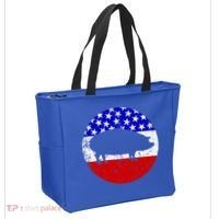 Pig Roast Retro Style Bbq Cookout American Flag Cute Gift Tote Bag thumb 2