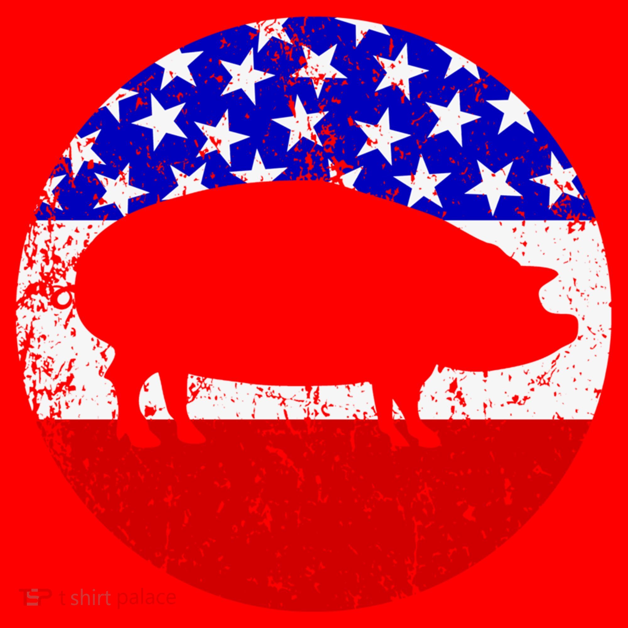 Pig Roast Retro Style Bbq Cookout American Flag Cute Gift Santa Hat