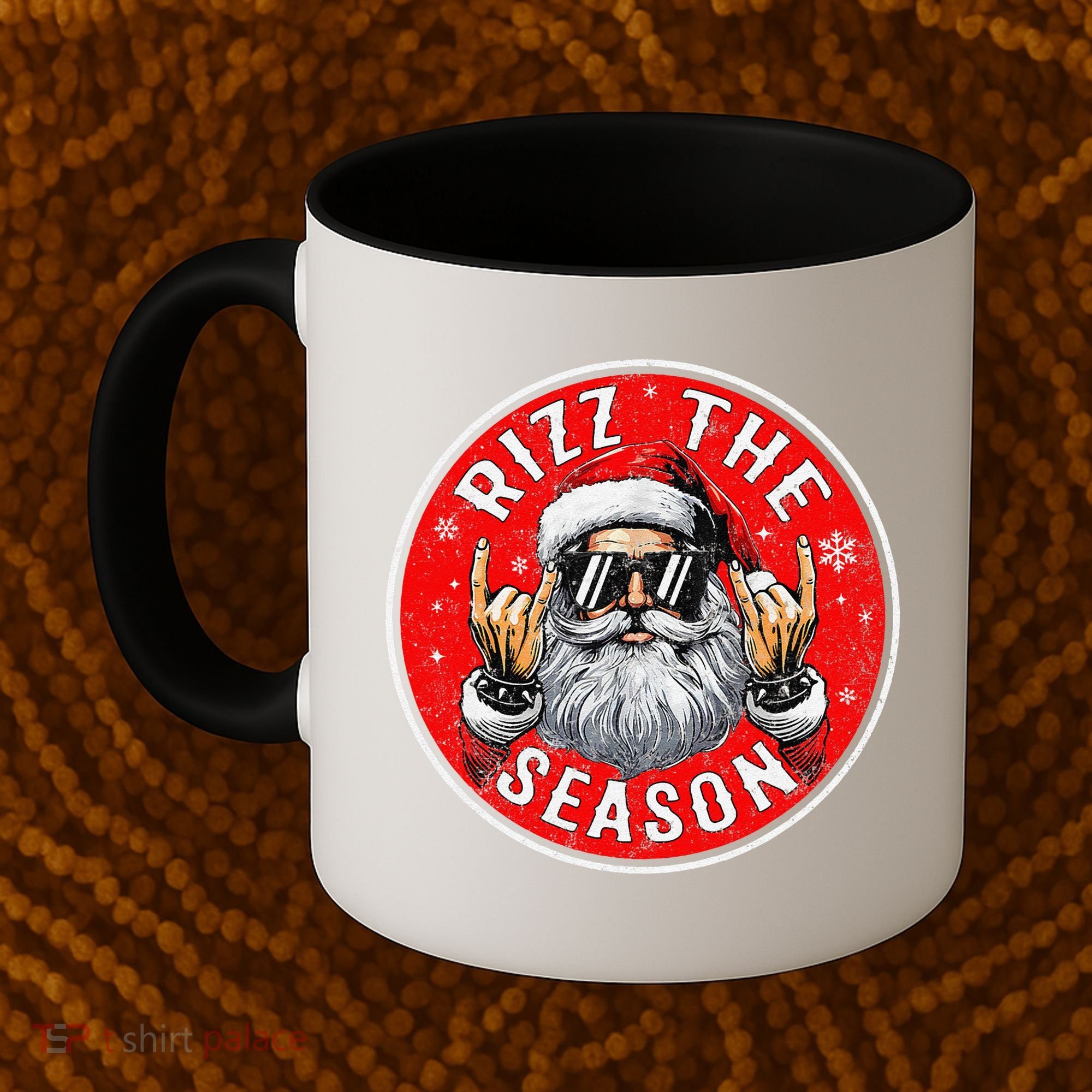 Punk Rock Retro Rizz The Season Funny Santa Clause Rizzler Coffee Mug