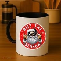 Punk Rock Retro Rizz The Season Funny Santa Clause Rizzler Coffee Mug thumb 4