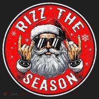 Punk Rock Retro Rizz The Season Funny Santa Clause Rizzler Beanie thumb 2