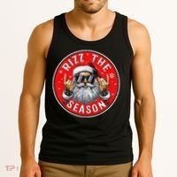 Punk Rock Retro Rizz The Season Funny Santa Clause Rizzler Tank Top thumb 3