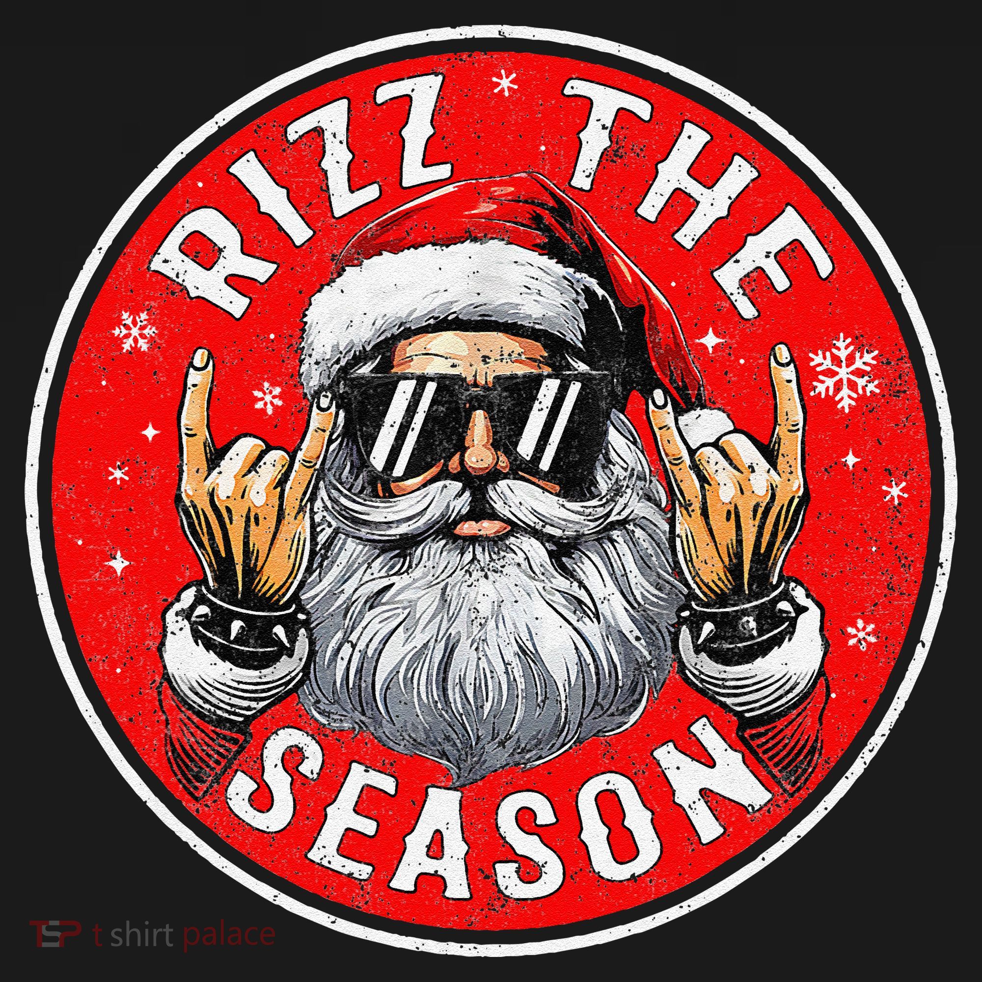 Punk Rock Retro Rizz The Season Funny Santa Clause Rizzler Tank Top