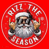 Punk Rock Retro Rizz The Season Funny Santa Clause Rizzler Santa Hat thumb 1