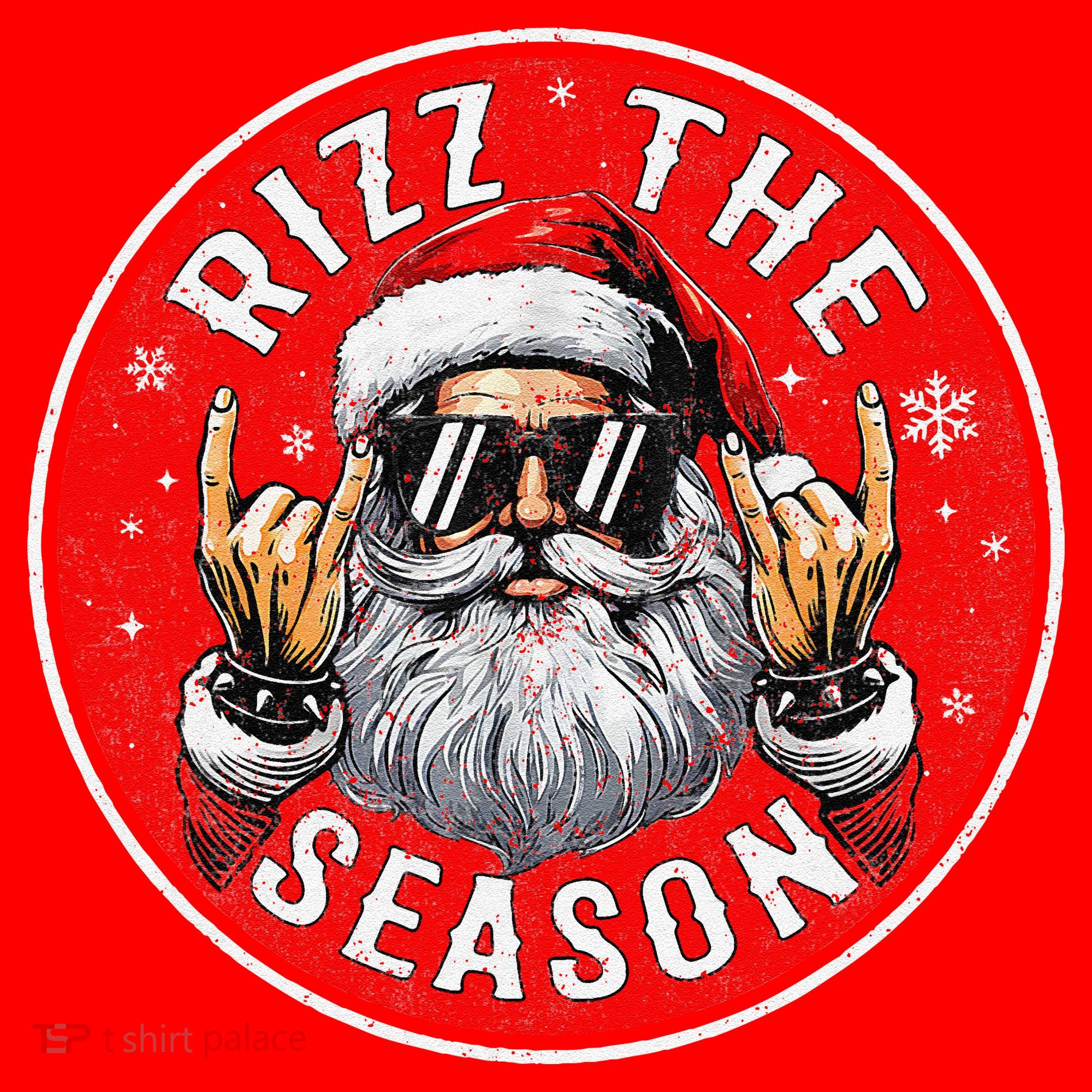 Punk Rock Retro Rizz The Season Funny Santa Clause Rizzler Santa Hat