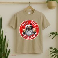 Punk Rock Retro Rizz The Season Funny Santa Clause Rizzler T-Shirt thumb 2