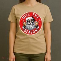 Punk Rock Retro Rizz The Season Funny Santa Clause Rizzler T-Shirt thumb 4